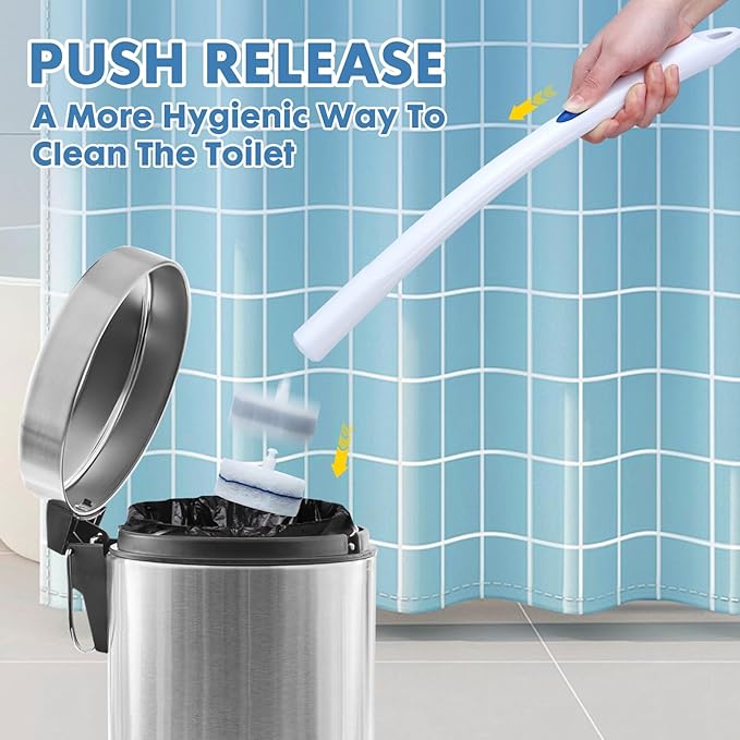 COBETE Disposable Toilet Brush Wand Refills,Disposable Toilet Refill Bowl Cleaners Brush Scrubber for Bathroom Cleaning,40 Count