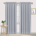 DWCN Blackout Curtains for Living Room Thermal Insulated, Energy Saving & Noise Reducing Bedroom Curtains, Silver Grey, W 70x L 84 Inch, Set of 2 Rod Pocket Curtain Panels
