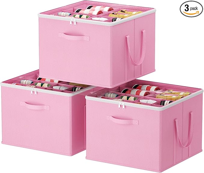 Lifewit Shoe Storage Organizer for Closet Fits 12-16 Pairs, Fabric Large Shoe Box Storage Containers with Clear Cover, Foldable Bins Fit for Boots Heels Sneakers 17"(L) x 17"(W) x 12.5"(H) 3 Pack Pink