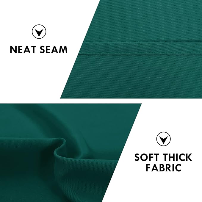 DWCN Blackout Curtains Thermal Insulated, Energy Saving & Noise Reducing Bedroom and Living Room Curtains, Hunter Green, W 52x L 95 Inch, Set of 2 Rod Pocket Curtain Panels