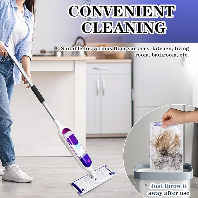 30 Pack Disposable Power Mop Refills Compatible for Swiffer PowerMop(13-15in),Thickened Multi-Surface Spray Clean Mop Replacement Pads for Hardwood Floor Cleaning