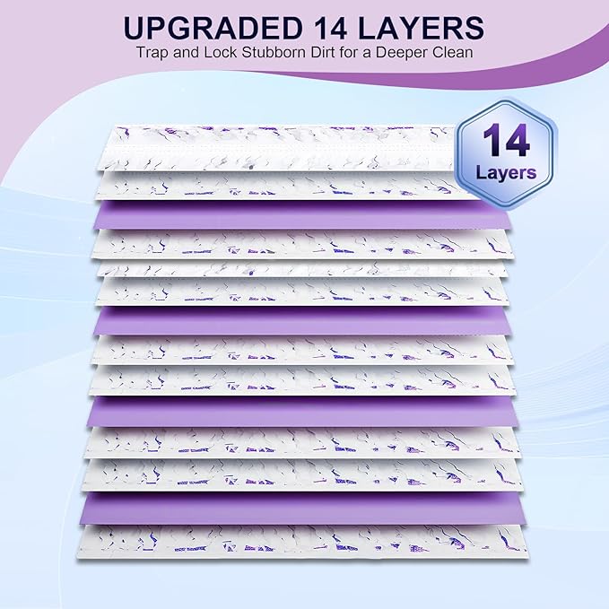 42 Pcs 5X Cleaning Power Mop Refills for Swiffer Power Mop, Unscented 14-Layer Thickened Disposable Mopping Pad Refills, for All Finished Floors