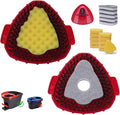2 Pcs Spin Mop Replacements Scrub Brush and 1 Mop Base with 6 Pcs Scouring Pad Compatible with Cedar EasyWring 1 Tank System，Including 6Pcs Scouring Pad + 12Pcs Heavy Duty Scrub Sponge