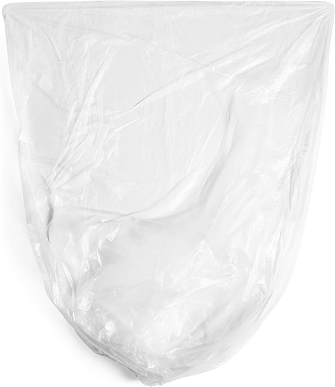 Aluf Plastics High Density Trash Bags, 10 Gallon, 1000 Count, 8 Micron (eq), 24" x 24", Clear, for Bathroom, Office, Industrial, Commercial, Janitorial, Municipal, Recycling