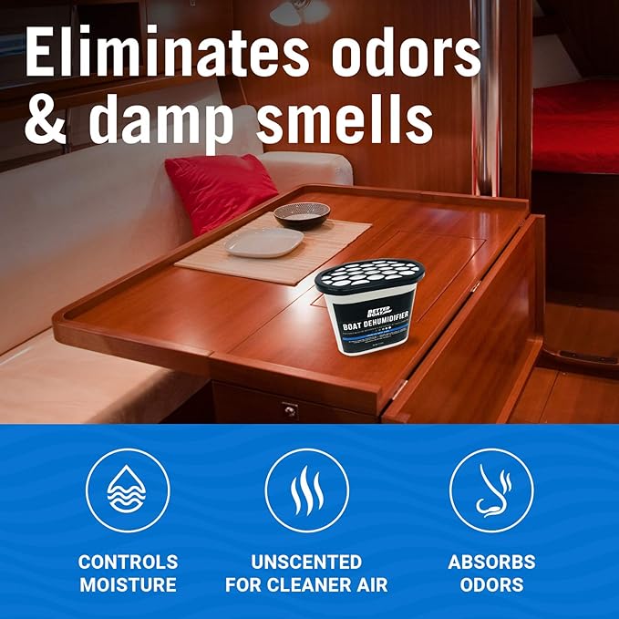 Moisture Absorber and Boat Dehumidifier, Charcoal Odor Remover for Damp Smell and Humidity, Unscented and Fragrance-Free, 1 Pack, Ideal for Basement, Closet, Home, RV, or Boating, No Refill Needed
