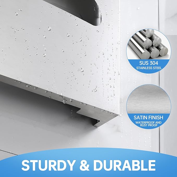 2 Packs Toilet Seat Cover Dispenser Wall Mounted SUS 304 Stainless Steel Brushed
