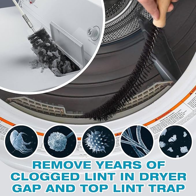 Sealegend 47-Piece 40-Feet Dryer Vent Cleaner Kit, Dryer Cleaning Tools, Omnidirectional Dryer Lint Vacuum Attachment, Dryer Vent Brush, Universal Vacuum & Dryer Adapters (Blue)