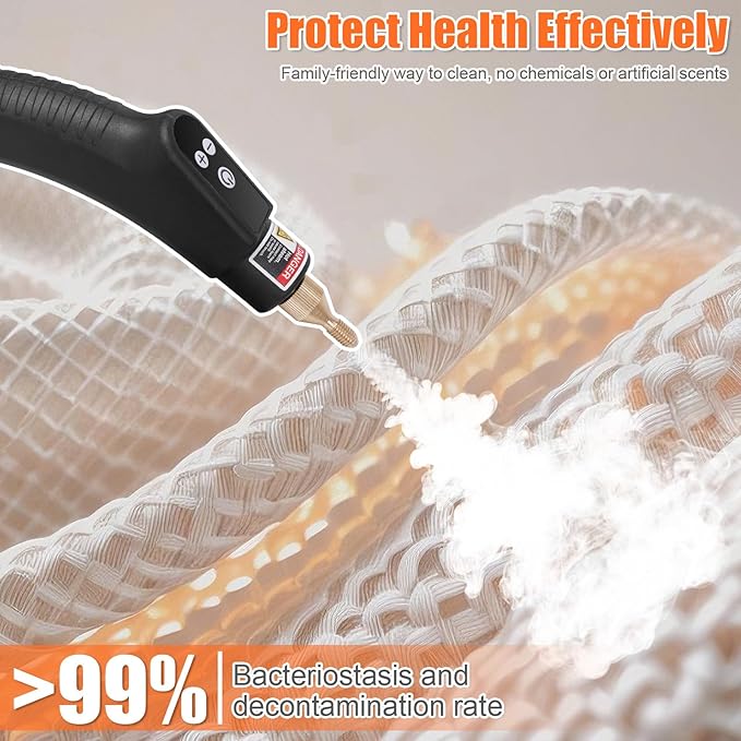 15 in 1 Handheld Steam Cleaner with Handle Button Control, 2500W High Pressure Steamer for Cleaning Car, Multi-Purpose Portable Steam Cleaner for Home Car Upholstery Cleaning Tools, 110V-120V