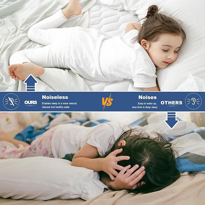GRT Twin XL Mattress Protector Waterproof, 100% Waterproof Quilted Fitted Mattress Pad, Noiseless Hollow Cotton Mattress Cover, fits up to 18" Deep, Dust Proof White