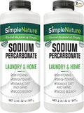 Sodium Percarbonate (4 lbs total, 2 pack of 2 lbs) - Versatile Biodegradable Scent-Free Cleaner for Home, Laundry, and Decking - Pure Oxygen Bleach - Convenient Container with Scoop