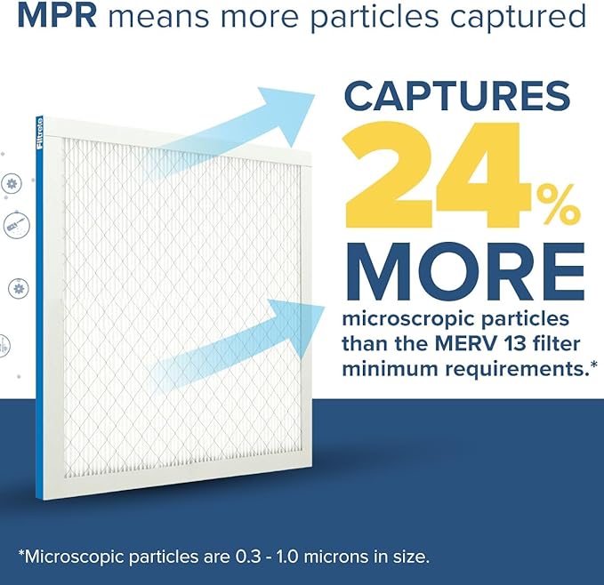 Filtrete 17.5x23.5x1 AC Furnace Air Filter, MERV 13, MPR 1900, Premium Allergen, Bacteria&Virus Filter, 3-Month Pleated 1-Inch Electrostatic Air Cleaning Filter,6-Pack (Actual Size 17.19x23.19x0.78in)