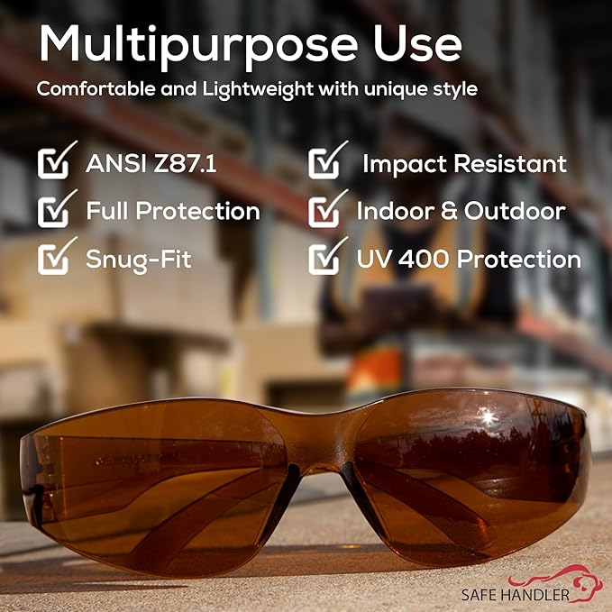 SAFE HANDLER Hyline Anti-Fog Color Safety Glasses Variety, Impact Resistant, Polycarbonate, Anti-Scratch