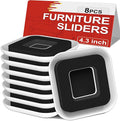 Upgrade Furniture Sliders, Furniture Sliders for Carpets, 8 PCS 4.3" Moving Pads with Anti-Slip Groove, Furniture Moving Sliders for Easy Move Bed Couch Tables Cabinet Heavy Duty, Protect Carpets