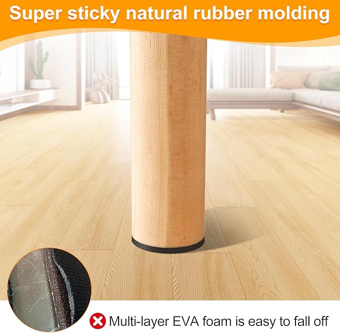 CHUNZEXI Non Slip Furniture Pads - 48 Premium Furniture Grippers Self Adhesive Rubber Furniture Feet, Anti Slide Furniture Hardwood Floor Protector for Keep Couch Stoppers (1 inch Round)