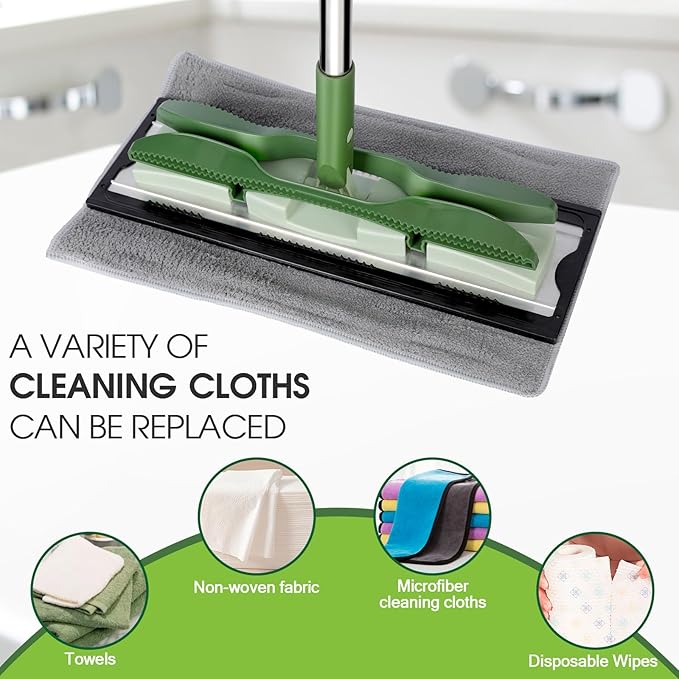 MASTERTOP Microfiber Mop - Flat Floor Mops Wet Dry Dust Mop with 4 Washable Pads & 52.4'' Stainless Steel Handle for Hardwood Laminate Tile Floor Cleaning