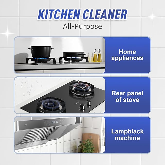 Kitchen Heavy Oil Cleaner, 2025 Newly Upgraded Heavy Duty Oil Stain Remover, 500 ML Multipurpose Cleaner Spray, Kitchen Degreaser Spray for Stovetops, Ovens, Range Hoods (1)