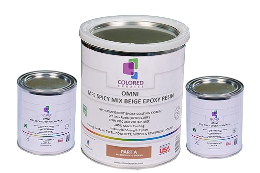 Colored Epoxies Spicy Mix Beige Epoxy Resin for Bar Tops, Table Tops, Wood, Concrete, Epoxy Art & Crafts 1.5 Gallon
