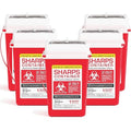 Sharps Container Large - Sharps Containers for Home Use and Labs - Portable Needle Disposal and Travel Size Biohazard Bin - 1 Quart (Pack of 5)