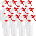 Eccliy 12 Pcs 16 Oz Plastic Spray Bottle, Adjustable Empty Reusable Sprayer for Cleaning, Planting, Water, Bathroom and Kitchen, BBQ, Commercial and Residential(Red & White,Measurement)