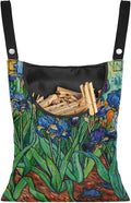 Floral Print Clothespin Organizer Bag Fashion Clothespin Storage Organizer with Large Opening Rotatable Clothespin Storage Bag Laundry Clothespin Bags, Clothespin Storage Hanger Bag