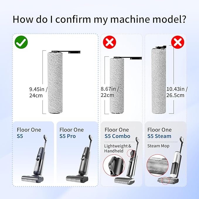 Roller Brush and Filters Replacement Compatible with Tineco Floor ONE S5/Floor One S5 Pro Cordless Vacuum Cleaner,(Not for Other S5 Series Models)3 Brushes Roller,3Filters