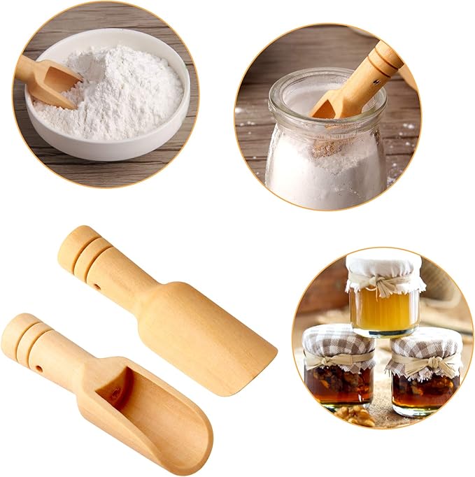 20pc Mini Wooden Spoons，Mini Bamboo Spoons for Bath Salts, tea scoop, Washing Powder spoon，wooden candy spoon