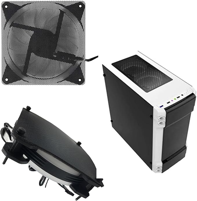 140mm Fan Dust Filter PC, 10Pack PVC Computer Dust Filter Mesh Dustproof Case Cover PC Cooler Fan Filter Grills with 40pcs Screws for Computer Cooler (PVC, 140 * 140mm, 10pcs, Black)