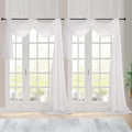 Chyhomenyc Extra Long Ivory Sheer Curtains 144 inch 2 Panels, Translucent Backdrop Window Scarf Drapes for Canopy Bed/Wedding/Living Room/Anniversary, 12FT Length, Each 59Wx144L in, 2PCS
