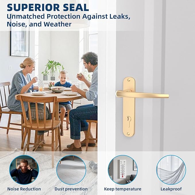 Heavy-Duty 36 ft x 3 in Weather Stripping, Extra Thick 2mm Door Draft Stopper Silicone Seal Strip for House and Glass Shower Doors for Collision and Side Gaps of Door and Windows, White