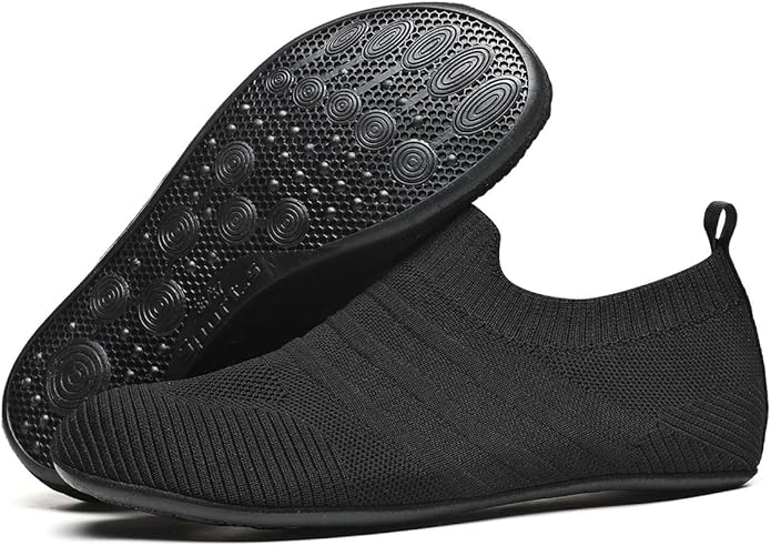 QZKDM Lightweight Slip on Grip Indoor House Slippers Barefoot Non Slip Home Exercise Yoga Shoes for Men Women