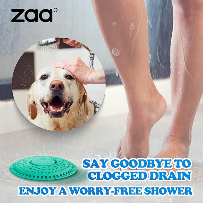zaa Shower Drain Hair Catcher, 2 Pack Premium Silicone Drain Protector & Shower Drain Cover for Regular Drains of Shower Room and Bathroom, Mint