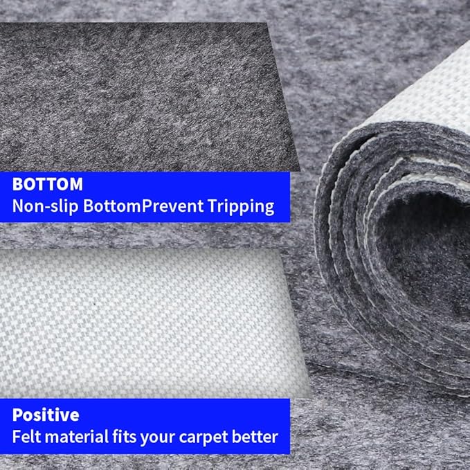 100% Waterproof Non-Slip 1/4” Extra Thick 6x9 ft Rug Pad for Large Area Rugs Durable Felt Floor Protection pad for All Floors, Suitable for Cutting. Rug Pads Keep Rugs in Place and Provide Cushioning