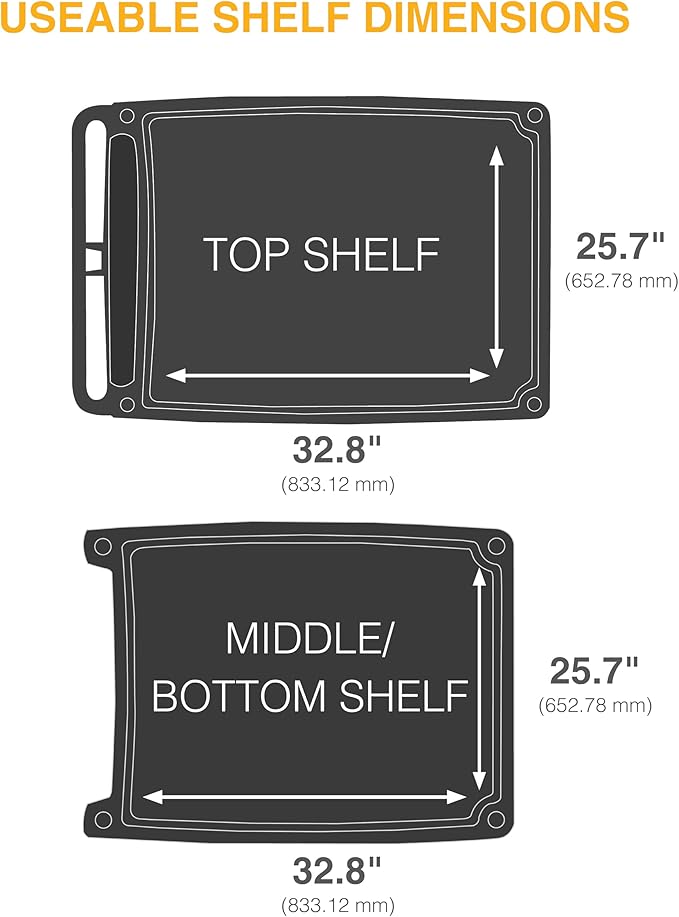 Metro myCart Plus Utility Cart - Choose-Your-Height Adjustable Heavy Duty Rolling Cart for Home, Commercial and Industrial Use - 3-Shelf, 500 lbs Capacity - 27.7" W x 40.25" L x 36.8-40.8" H - Black
