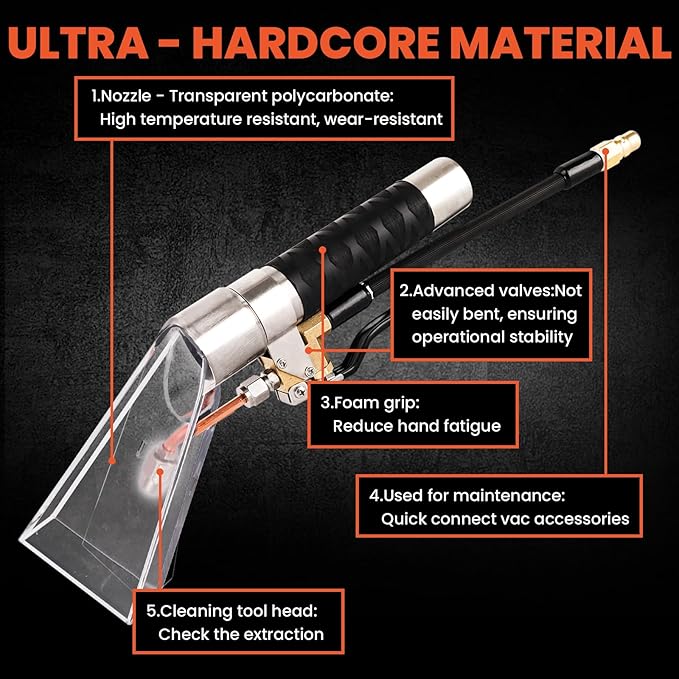 Shop Vac Extractor Kit, Better Extractor Hose Kit for Carpet & Upholstery Cleaning in Home and Auto, with Wand, Hose & Adapter