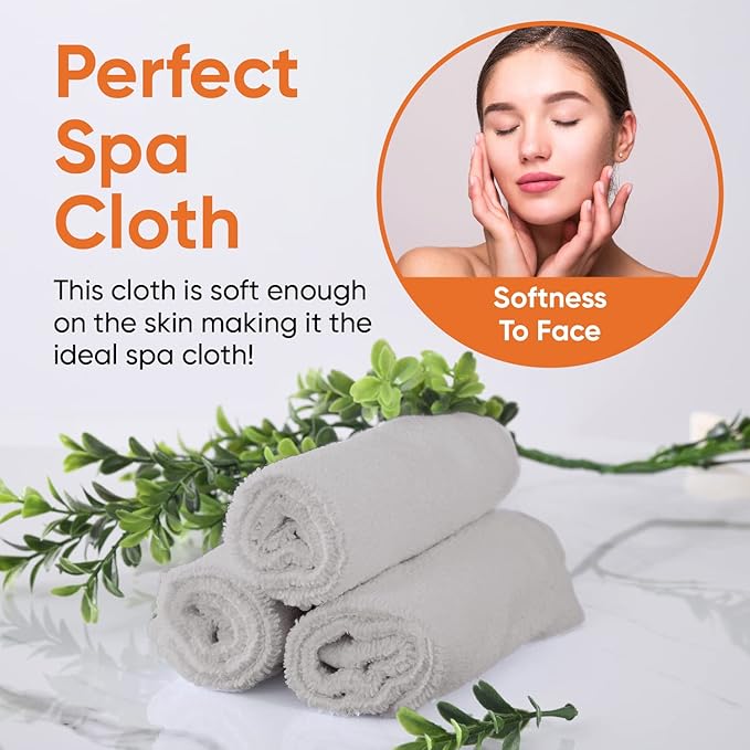 Superio Cotton Terry Washcloths Grey Towels 100% Cotton Cleaning Cloth 16" Rags Wash Clothes for Body and Face, Spa Towels, Multi Purpose (24, 16"x16")