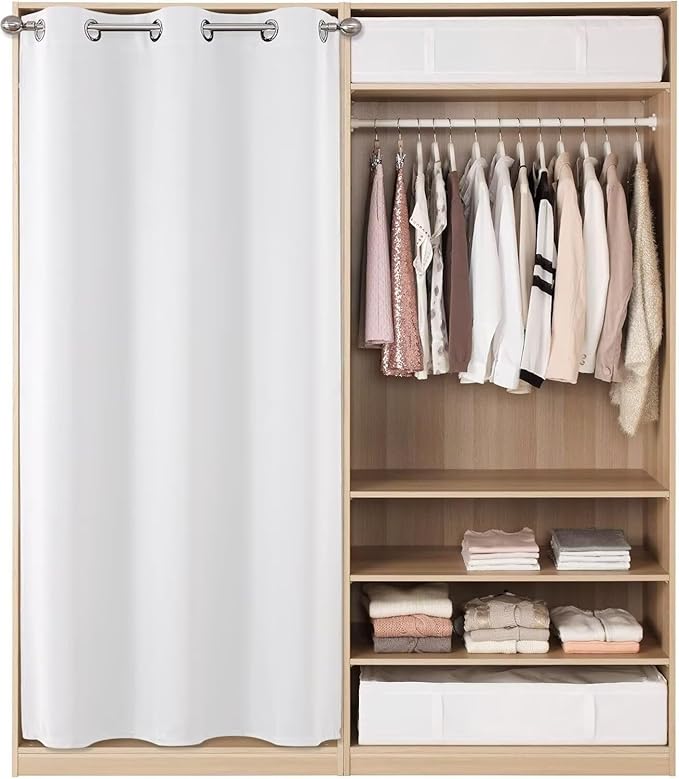 Joydeco Doorway Curtains Custom Size, Door Curtains for Doorways Closet Door Curtain, Curtain for Doorway Closet Curtains for Bedroom Closet Door Temporary Door(Custom Sise, Greyish White)