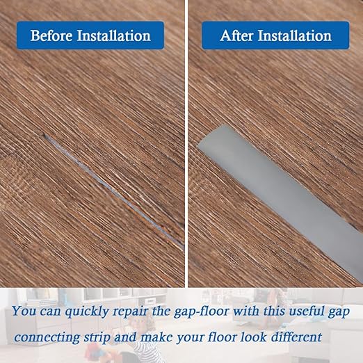Floor Transition Strip Self Adhesive Floor Cover Strips Laminate 3" Wide Vinyl Flat Divider Transitions (7.5cm, 6.56Ft, Gray)
