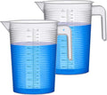 Amazing Abby - Michelle - 128-Ounce (1-Gallon, 4-Quart) Unbreakable Plastic Measuring Pitcher (2-Pack), Measuring Jug with Conversion Chart, Food-Grade, Dishwasher-Safe, Great for Kitchen, Lawn, Pool