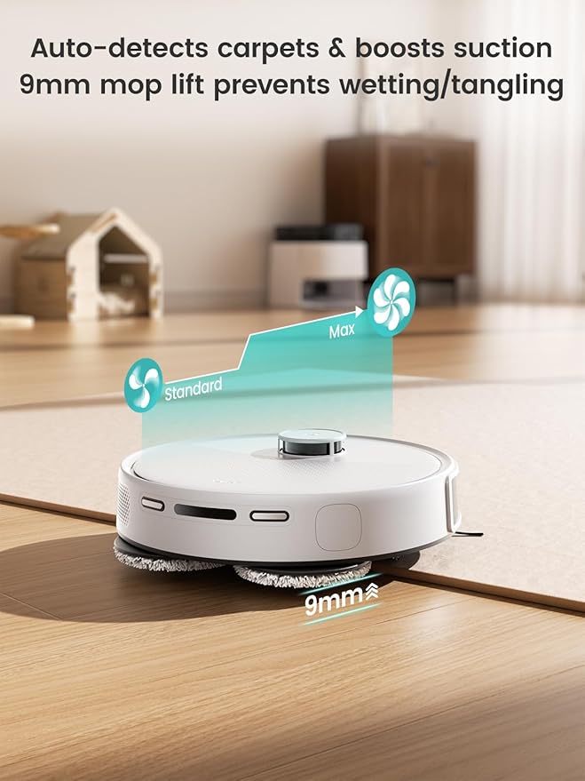 Lefant LiDAR Robot Vacuum and Mop, All-in-One Dock,56-Day Self-Emptying, 190° PSD Obstacle Avoidance, Customized Cleaning, 12000Pa Strong Suction, 220 Min Runtime, WiFi/Alexa/APP/iWatch, M3