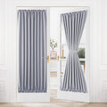 DWCN French Door Curtains – Rod Pocket Thermal Blackout Curtain for Doors with Glass Window, Kitchen and Patio Doors for Privacy, 54 X 80 Inches Long, 1 Curtain Panel with Tieback, Silver Grey