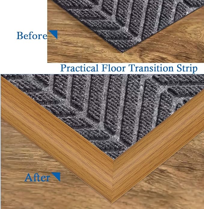 Floor Transition Strip Self Adhesive Carpet & Flooring Transitions Edging Trim Strip PVC Threshold Transitions Suitable for Threshold Height Less Than 5mm (20Ft, Wood Grain Light Brown-New)