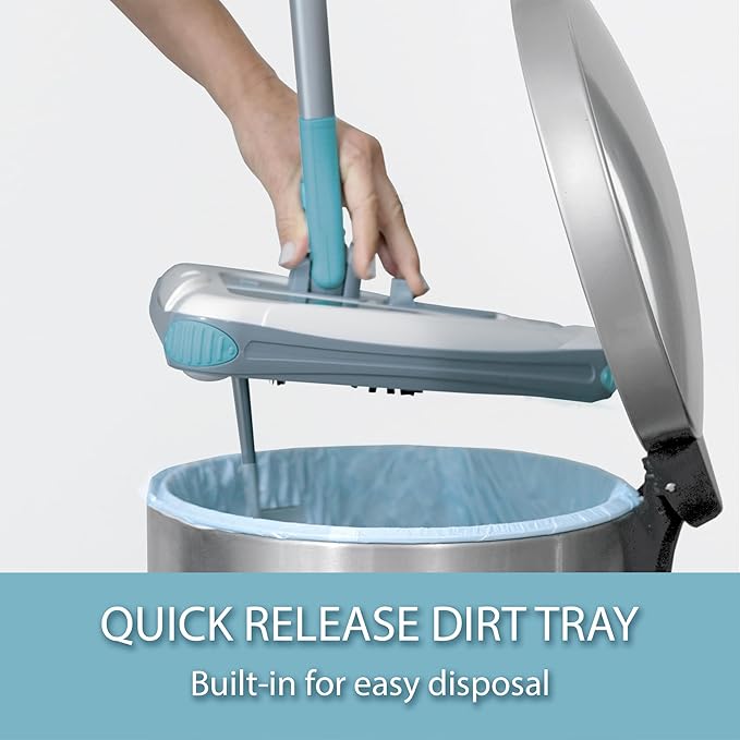 Zippi Sweeper Standard - 2025 New and Improved Lightweight Sweeper, Perfect for Short Carpet Hardwood and Tile, Triangular Design Allows for Sweeping in Corners, 30 Minutes Cleaning Time