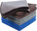KinHwa Kitchen Washcloths for Dishes Absorbent Microfiber Dish Cloths Quick Dry Dish Rags with Poly Scour Scrub Side Ideal for Kitchen Cleaning (Multicolor, 12inchx12inch 9 Pack)