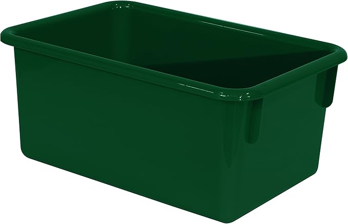 Wood Designs Cubby Storage Bin, Heavy Duty Plastic Containers for Kids Green Cubby Tray Set of 25