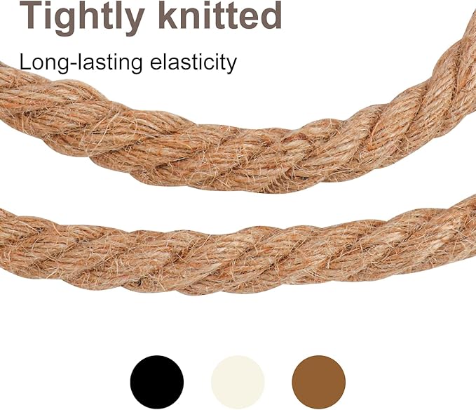 3/4 inch Hemp Rope, 82 Feet Twisted Manila Rope for Scratching Posts, Camping, Garden, Crafts, DIY Projects