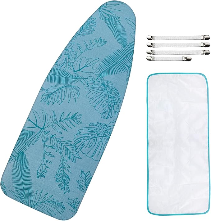 Ironing Board Cover for 18" x 49", Extra-Wide Pad with Elastic Edge, Thick Padding, Anti-Scorch, Bonus Mesh Cloth