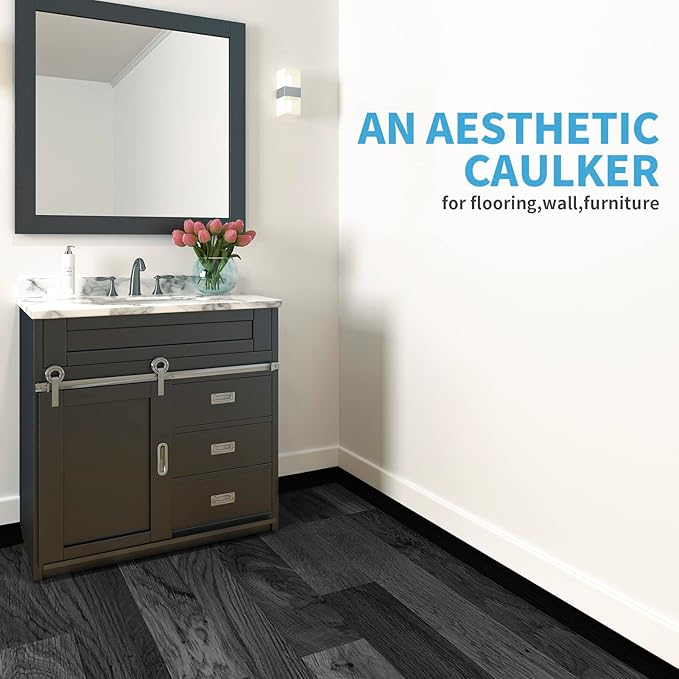 Art3d Self Adhesive Vinyl Floor Transition Strip, Laminate Floor Strip Floor Flat Divider Strip for Joining Floor Gaps, Carpet Threshold Transition, Floor Tiles (10 FT, 1.57in, Black)