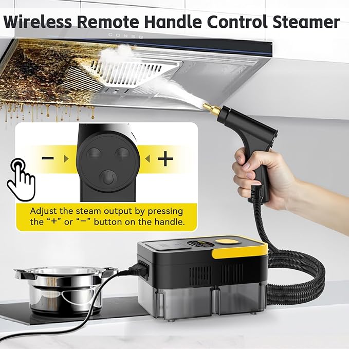 Steam Cleaner, 2500W High Pressure Steam Cleaner for Home, 10s Fast Heat-Up, Chemical-Free Steamer for Cleaning with 6 Steam Levels, 41oz Tank, Handheld Steam Cleaner for Car, Grease, Grout, Tile