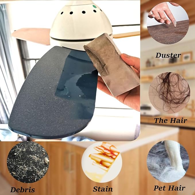 6 Pack Damp Clean Duster Sponge,Dusting Sponge Duster for Housekeeping,Reusable Household Cleaning Sponge for Blinds, Fan Blades,Mirrors,Glass, Baseboards,Window Track Grooves and Car (Grey)
