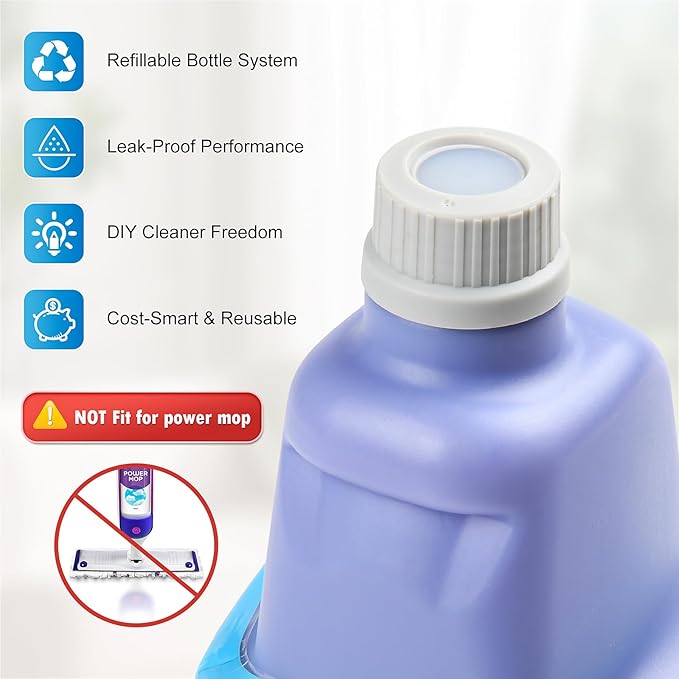 Refillable Bottle for Swiffer Wet Jet Mop - 500ml /17 FL OZ - Leak-Proof HDPE Solution Bottle, Empty，Not for Power mop